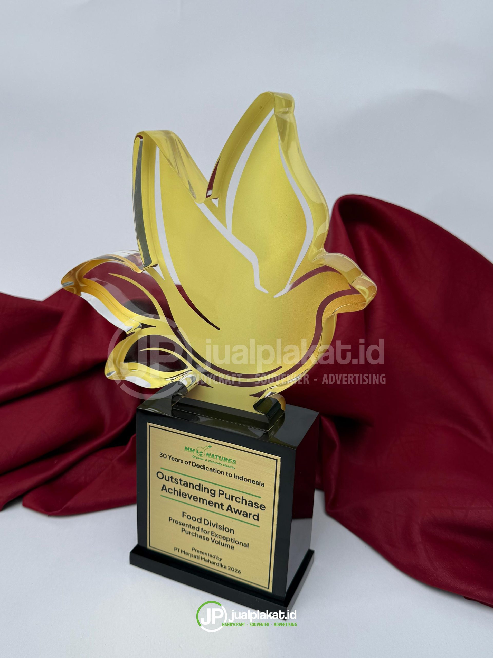 Plakat Akrilik Resin Gold Edition - Siluet Merpati (Dove) Simbol Dedikasi