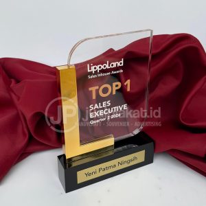 Plakat Akrilik Premium Kombinasi Resin / Plat Gold – LippoLand Sales Awards